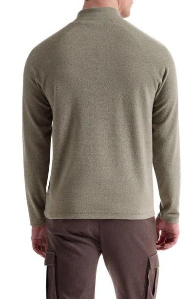 Bugatchi Brushed Cotton Blend Quarter Zip Pullover In Brown