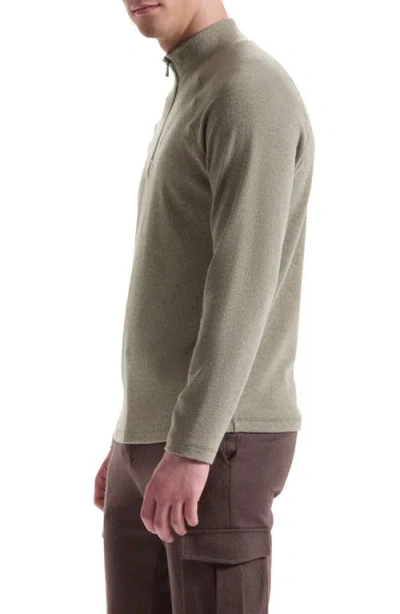 Bugatchi Brushed Cotton Blend Quarter Zip Pullover In Brown