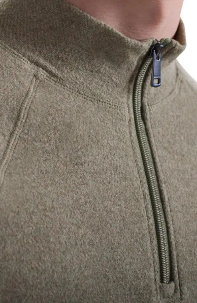 Bugatchi Brushed Cotton Blend Quarter Zip Pullover In Brown