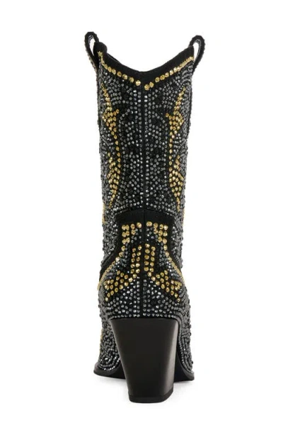 Azalea Wang Scott Pointed Toe Western Boot In Black