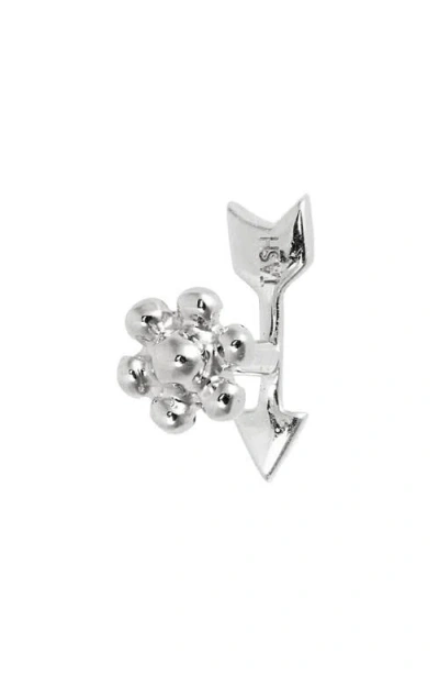 Maria Tash Diamond Arrow Single Stud Earring In Silver