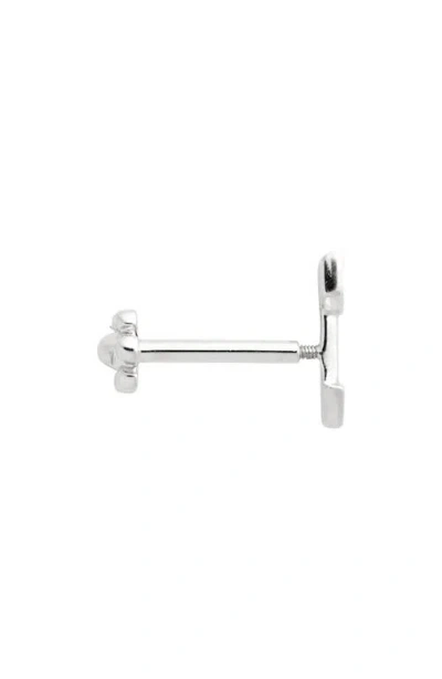 Maria Tash Diamond Arrow Single Stud Earring In Silver