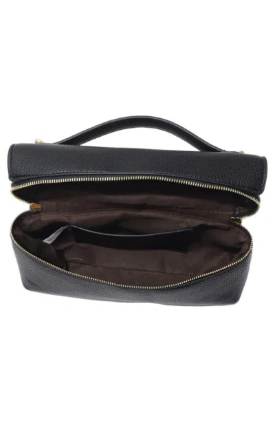 Adornia Black Top Handle Bag With Removable Strap In Pattern
