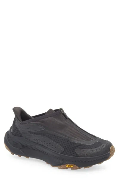 Hoka Streamlined Black Sneakers With Zippered Closure In Multi