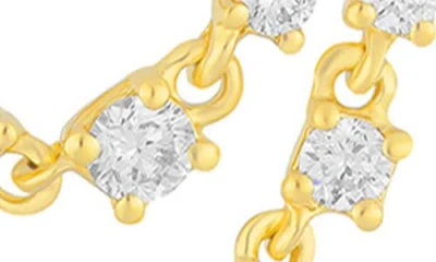 Ef Collection Diamond Chain Double Stud Earrings In Multi