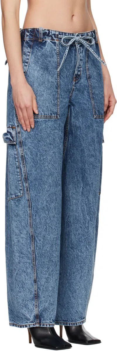 Alaïa Blue Cargo Jeans In Blue