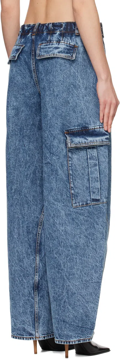 Alaïa Blue Cargo Jeans In Blue