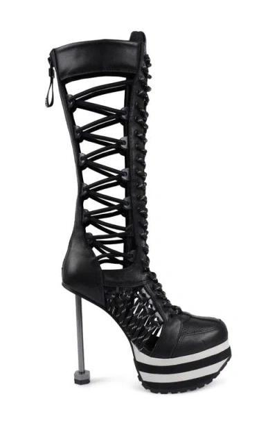 Zigi Ripped Platform Boot In Black