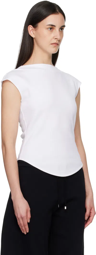 Alaïa White Cap Cotton T-shirt In White
