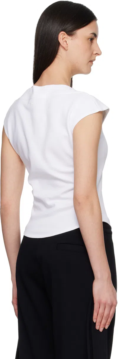 Alaïa White Cap Cotton T-shirt In White