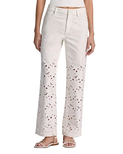 Alice And Olivia Chic High Rise Ankle Jeans In Off White In Metallic