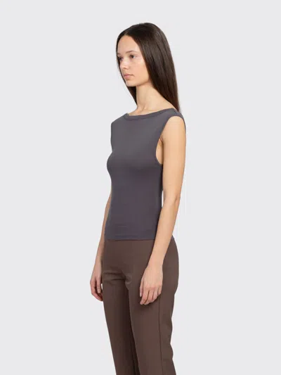 St Agni Ballerina Organic Cotton-jersey Top In Blue