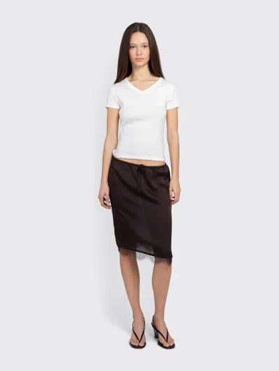 St Agni Organic Cotton V Neck Tee In White