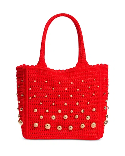 Sandro Eulalia Studded Crochet Mesh Tote Bag In Pattern