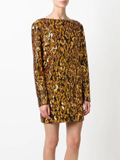 Shop Balmain Contrast Leopard Print Dress