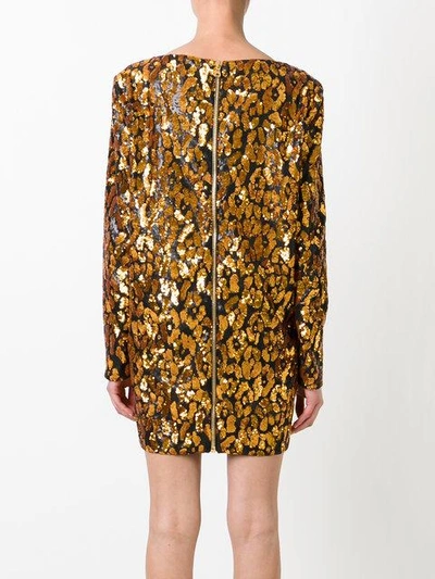 Shop Balmain Contrast Leopard Print Dress