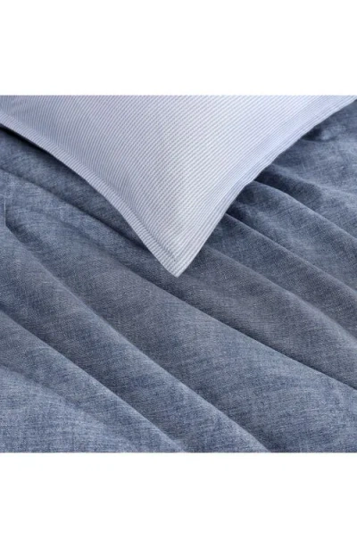 Tommy Hilfiger Christopher Texture Cotton Reversible Quilt Set In Blue