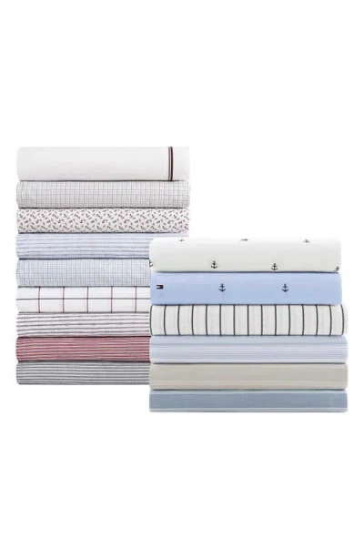 Tommy Hilfiger Printed 200-thread Count Cotton Percale 4-pc. Sheet Set, Queen In White