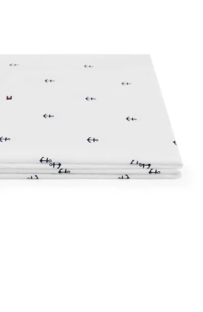 Tommy Hilfiger Printed 200-thread Count Cotton Percale 4-pc. Sheet Set, Queen In White