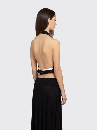 St Agni Upside Down Wool Halter Top Black In Black