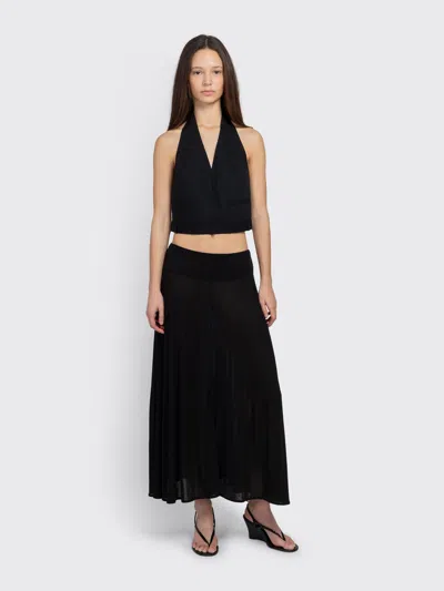 St Agni Upside Down Wool Halter Top Black In Black