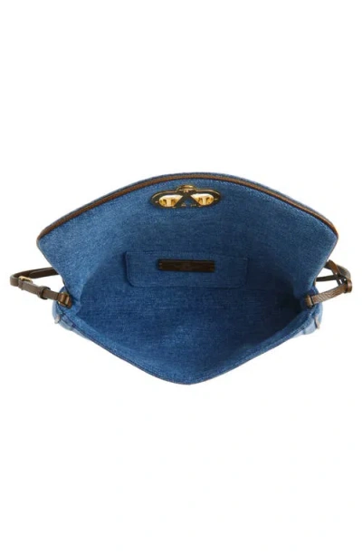 Valentino Garavani  Garavani Devain Small Denim Shoulder Bag Woman Denim Uni In Orange