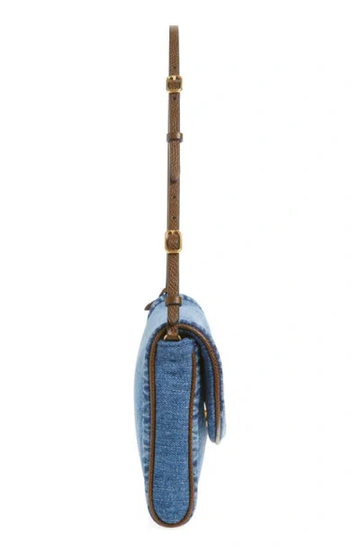 Valentino Garavani  Garavani Devain Small Denim Shoulder Bag Woman Denim Uni In Orange