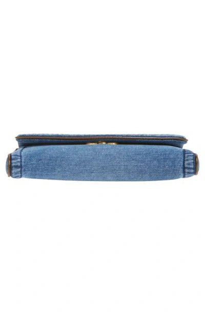 Valentino Garavani  Garavani Devain Small Denim Shoulder Bag Woman Denim Uni In Orange