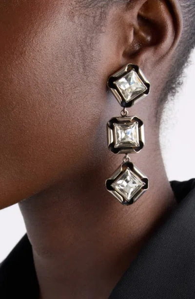 Givenchy Deconstructed Crystal Drop Earrings In Metallic