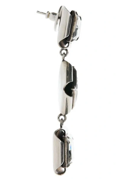 Givenchy Deconstructed Crystal Drop Earrings In Metallic
