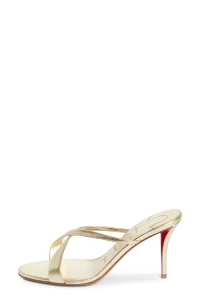 Christian Louboutin 80mm Mulazee Metallic Leather Sandals In Multi