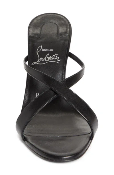 Christian Louboutin Mulazee Leather Mules Crossover Straps Stiletto Heel In Multi