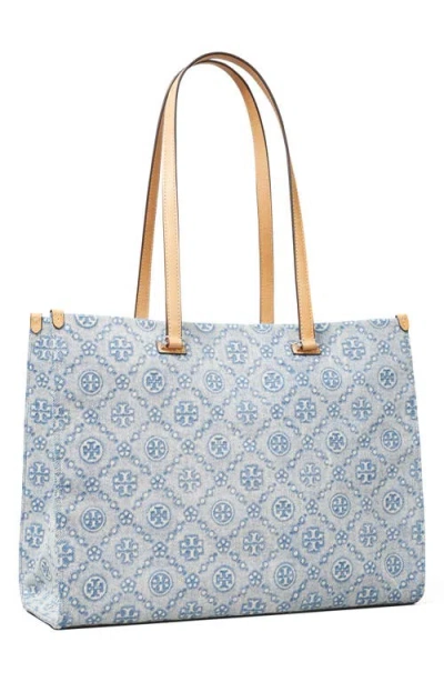 Tory Burch T Monogram Denim Tote In Pattern