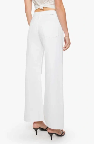 Mother The Lemon Twist Skimp High Rise Wide Leg Jeans In Pinch Of Salt In White