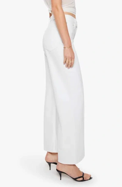 Mother The Lemon Twist Skimp High Rise Wide Leg Jeans In Pinch Of Salt In White