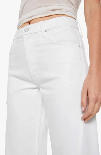 Mother The Lemon Twist Skimp High Rise Wide Leg Jeans In Pinch Of Salt In White