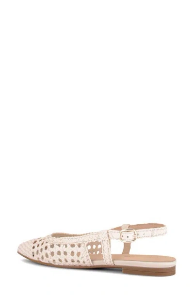 Gabor Pointed Toe Slingback Flat In White