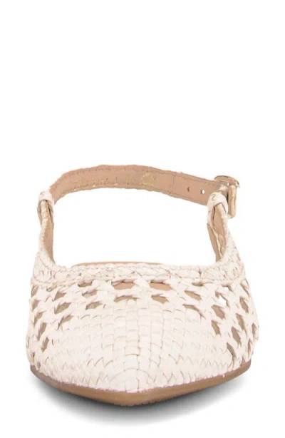 Gabor Pointed Toe Slingback Flat In White