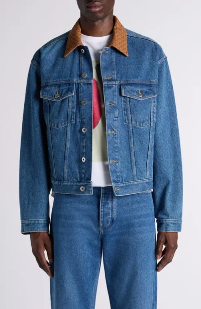 Bottega Veneta Denim Jacket Front Pockets Long Sleeves Collar In Blue