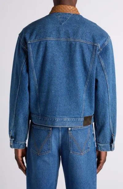 Bottega Veneta Denim Jacket Front Pockets Long Sleeves Collar In Blue