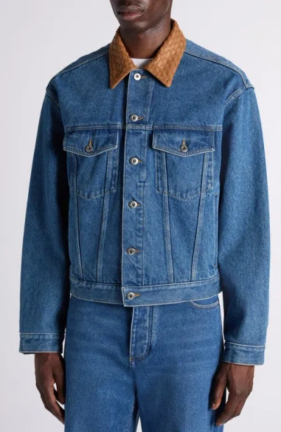 Bottega Veneta Denim Jacket Front Pockets Long Sleeves Collar In Blue