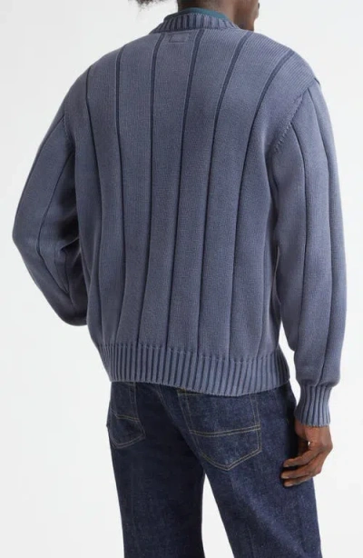Noah Drop Needle Cotton Sweater In Blue