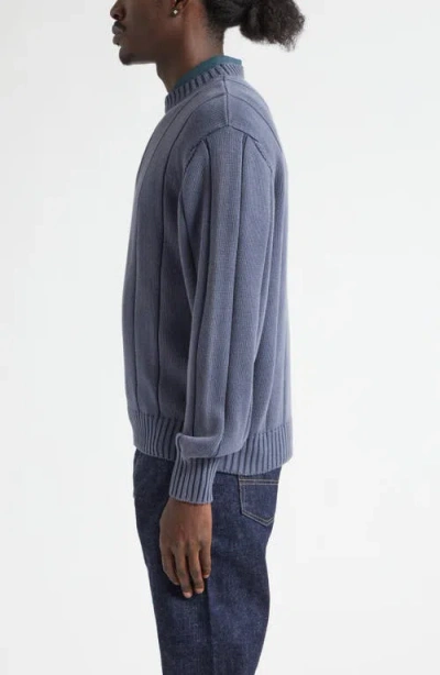 Noah Drop Needle Cotton Sweater In Blue