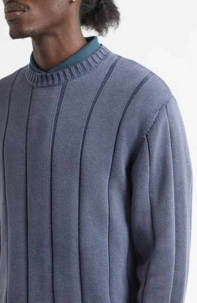 Noah Drop Needle Cotton Sweater In Blue