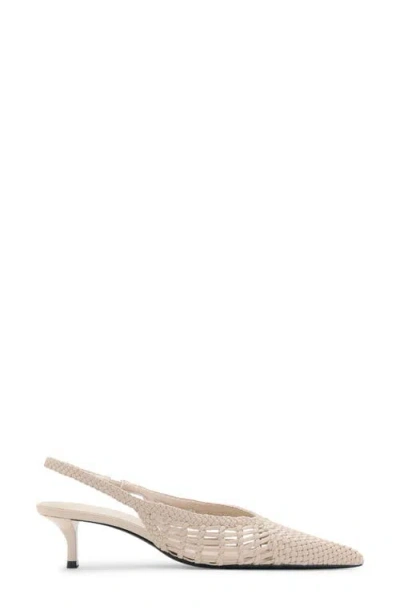 Mango Woven Pointed Toe Slingback Kitten Heel Pump In Multi