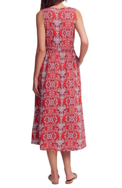 Boden Delphine Print Sleeveless Jersey Midi Dress In Red