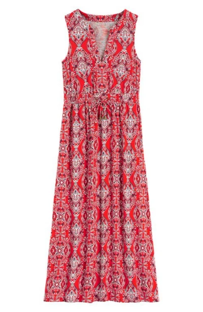 Boden Delphine Print Sleeveless Jersey Midi Dress In Red