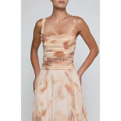 L'agence Rasha Shirred Tank In Frappe Multi Tie Dye