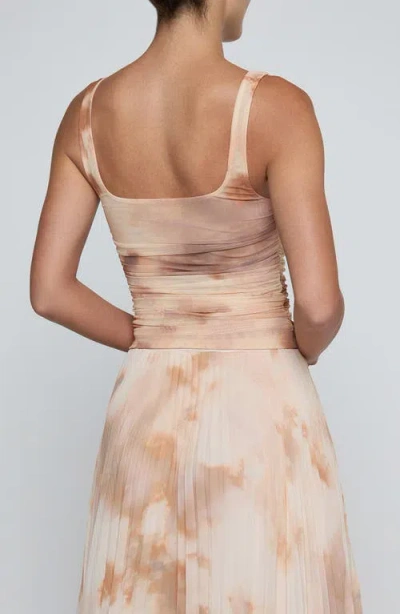 L'agence Rasha Shirred Tank In Frappe Multi Tie Dye