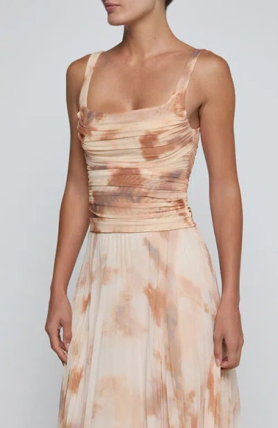 L'agence Rasha Shirred Tank In Frappe Multi Tie Dye